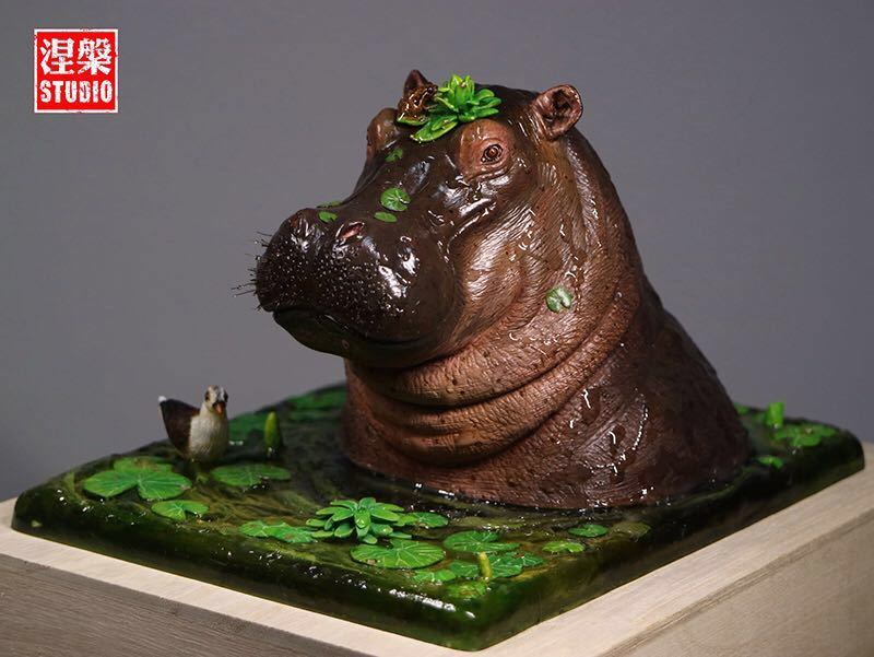 動物 フィギュア カバ ガレージキット スタチュー 塗装済み 完成品 cmx15 3cmx12cm フィギュア専門店 ソダチトイズ