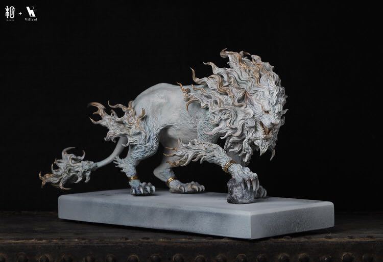 末那末匠 ホワイトライオン White Lion by 岡田恵太 スタチュー 全長約40cm - フィギュア専門店 -ソダチトイズ